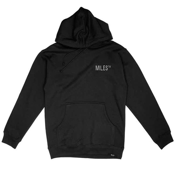 Miles Pullover Logo Embroidered Hoody Black