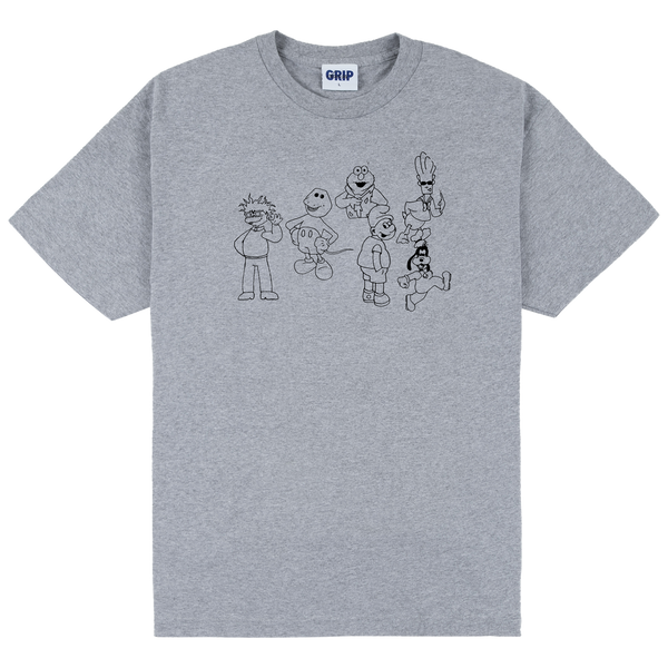 Classic Grip Confused Characters Tee Grey (BOX 36)