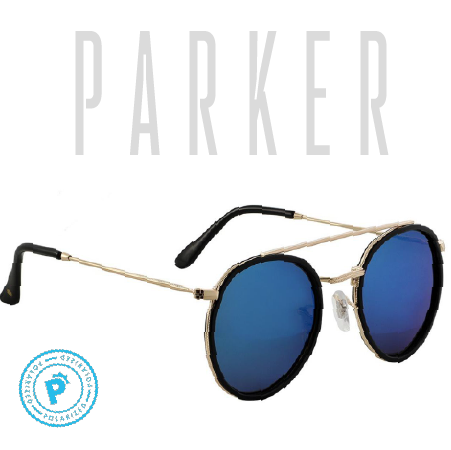 PARKER POLARIZED - BLACK/GOLD/BLUE MIRROR