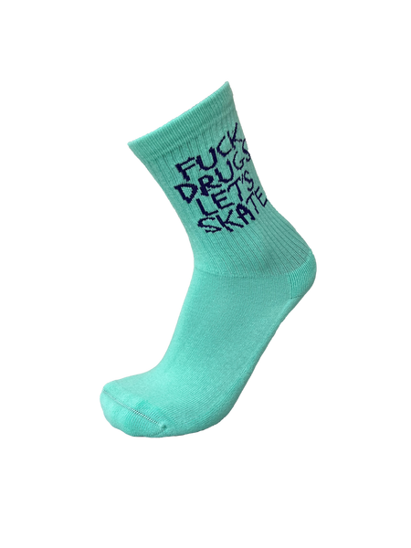 FUCK DRUGS GREEN SOCKS