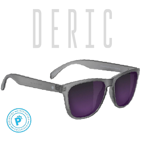 DERIC POLARIZED - MATTE TRANSPARENT DARK GREY/PURPLE MIRROR