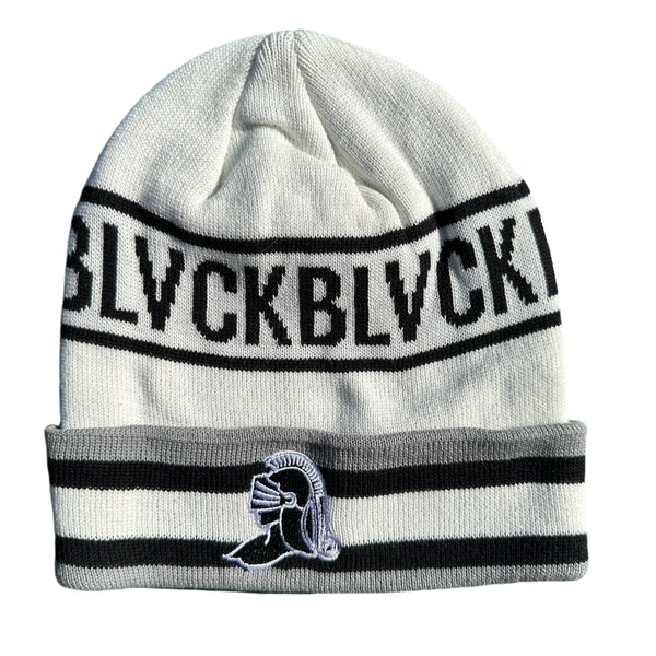 Black Scale Knight Beanie White/Black