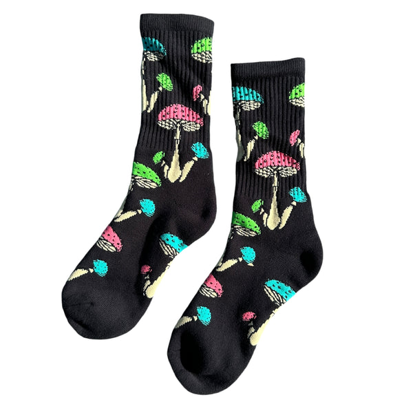 40s Mushroom Socks Black