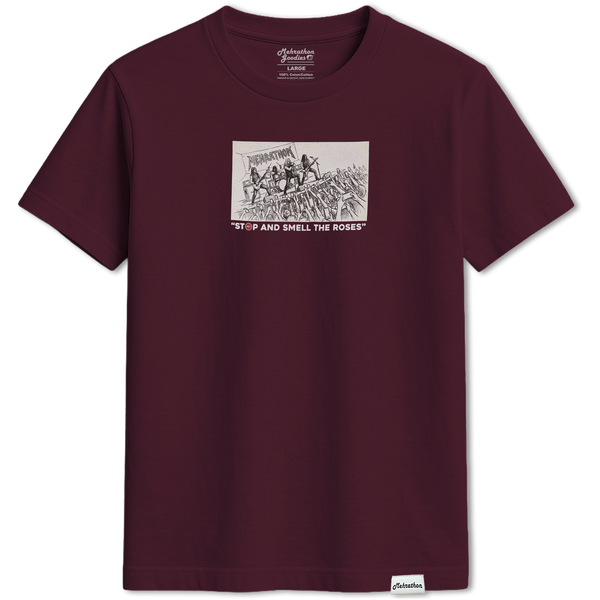 SMELL THE ROSES HOODY BURGUNDY