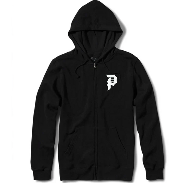 Dirty P Zip Hood - Black & White