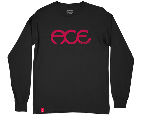 Ace Rings LS Tee - Black / Red Print