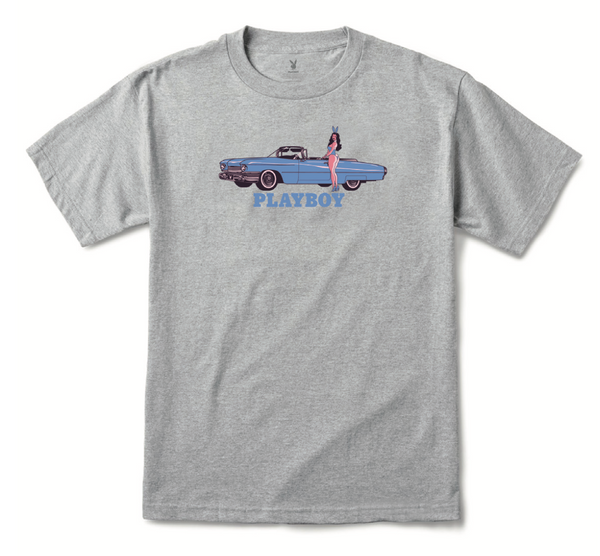 Playboy Car Show Tee Heather Grey