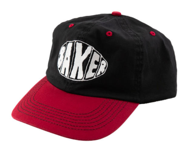SPRAYED OVAL Black/Red Snapback