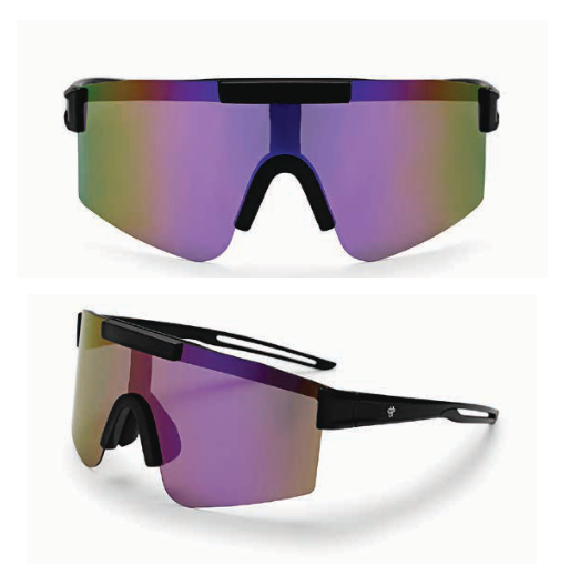 Luca Sunglasses Black/Purple Mirror