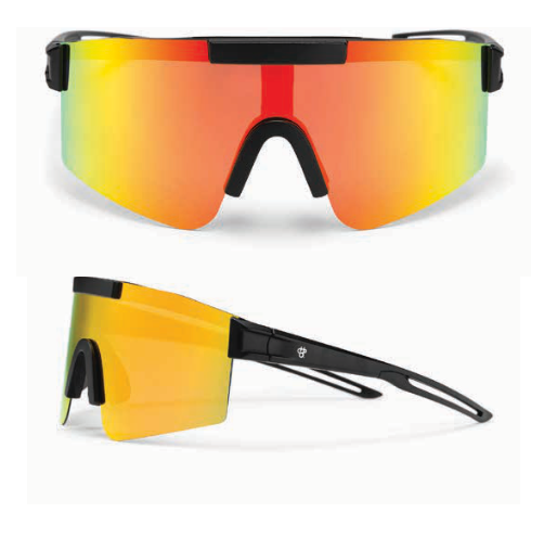 Luca Sunglasses Black/Red Mirror