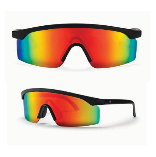 Lelle Sunglasses Black/Red Mirror