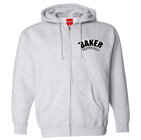 Baker Arch Logo Heather Grey Zip-Up *EMBROIDERY