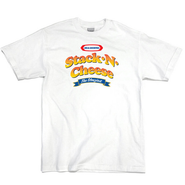 Stack N Cheese Tee White - 40s & Shorties