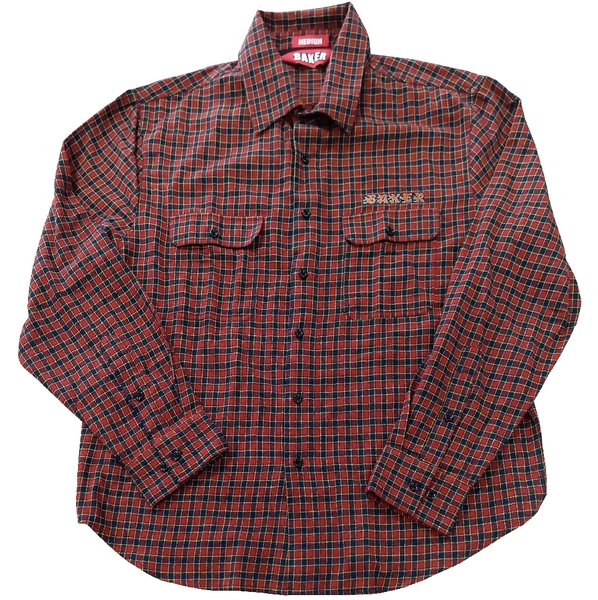 Flames Plaid L/S Button Up