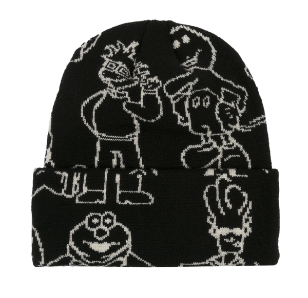 Classic Grip Confused Characters Premium Beanie Black