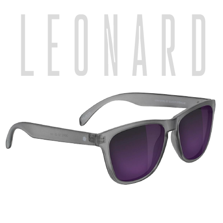 LEONARD POLARIZED - MATTE TRANSPARENT DARK GREY/PURPLE MIRROR