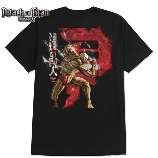 ATTACK ON TITAN ARMORED DIRTY P TEE BLACK