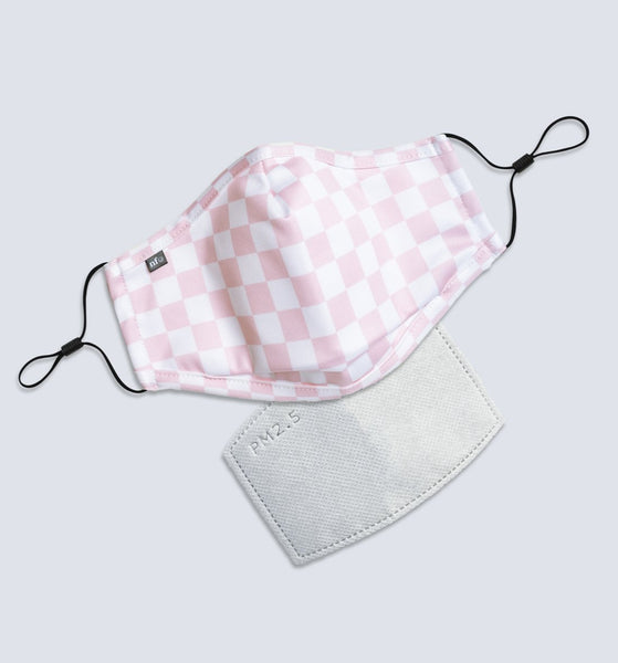 Niice face Mask - Adult Pink Checkered with Filter