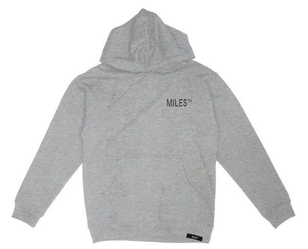 Miles Pullover Logo Hoody Embroidered Grey