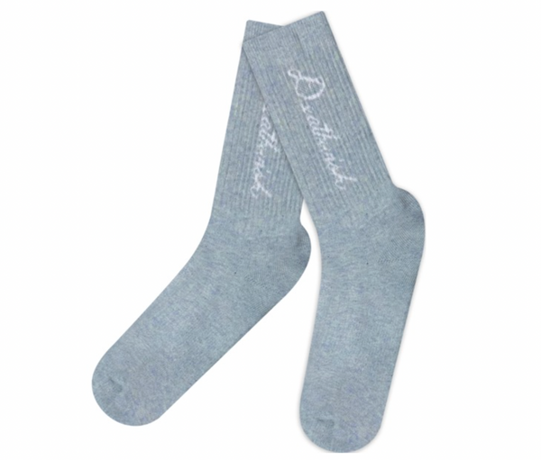 Deathwish Script Socks Light Blue