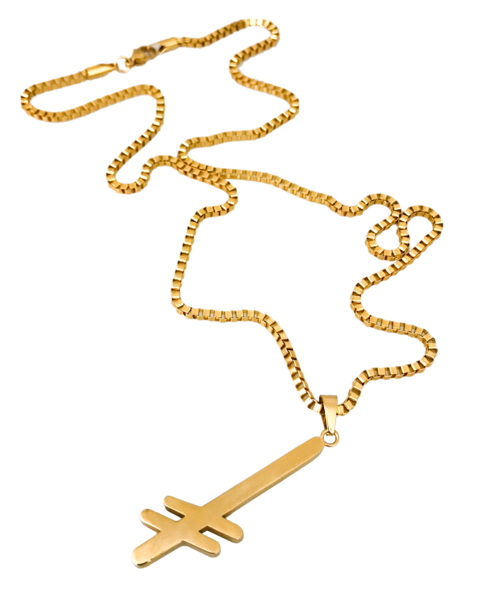 gang logo gold necklace